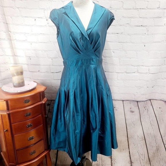 PS...STYLE Blue Fit and Flare Capped monochrome - Picture 2 of 15